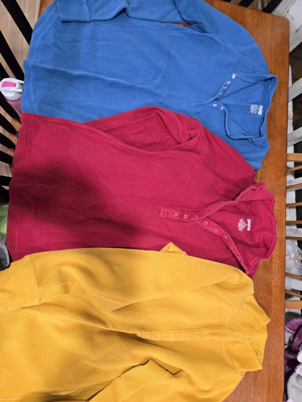 3/20 💫 3-Pack DULUTH TRADING Henley Tops in Blue, Red, Yellow